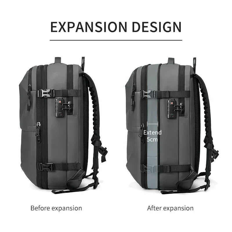 Expandable Laptop Backpack Grey-1
