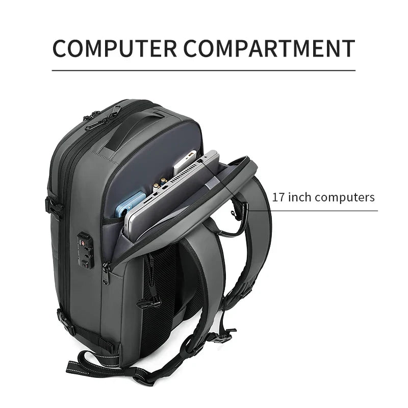 Expandable Laptop Backpack Grey-3