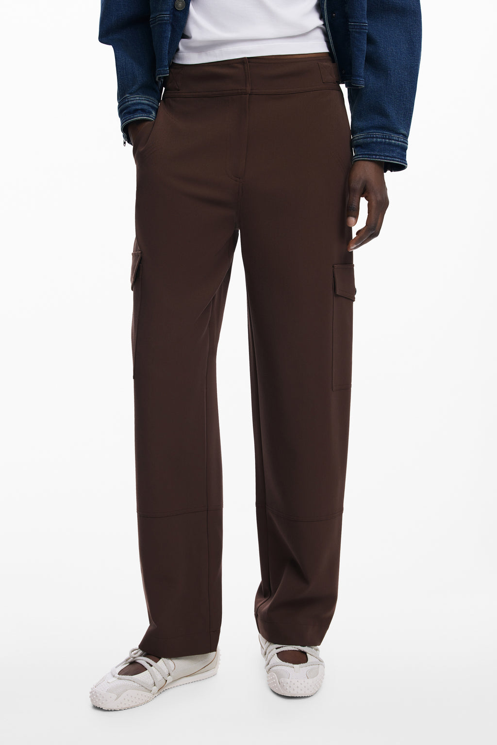 DESIGUAL WOMEN'S BROWN TROUSERS-0