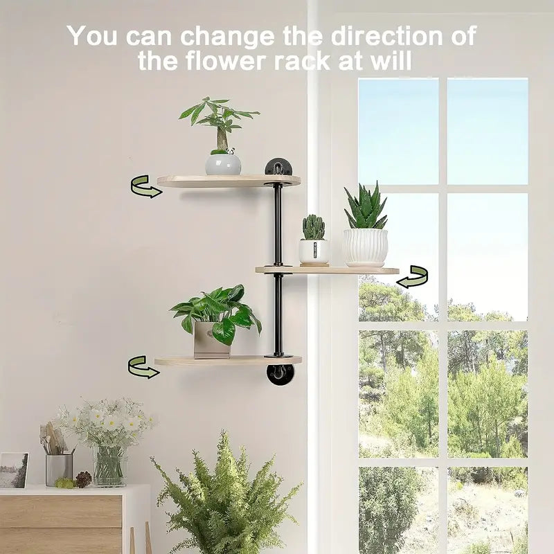 Rustic Industrial Pipe Storage Shelf with Wood Planks - 3 Tier-1