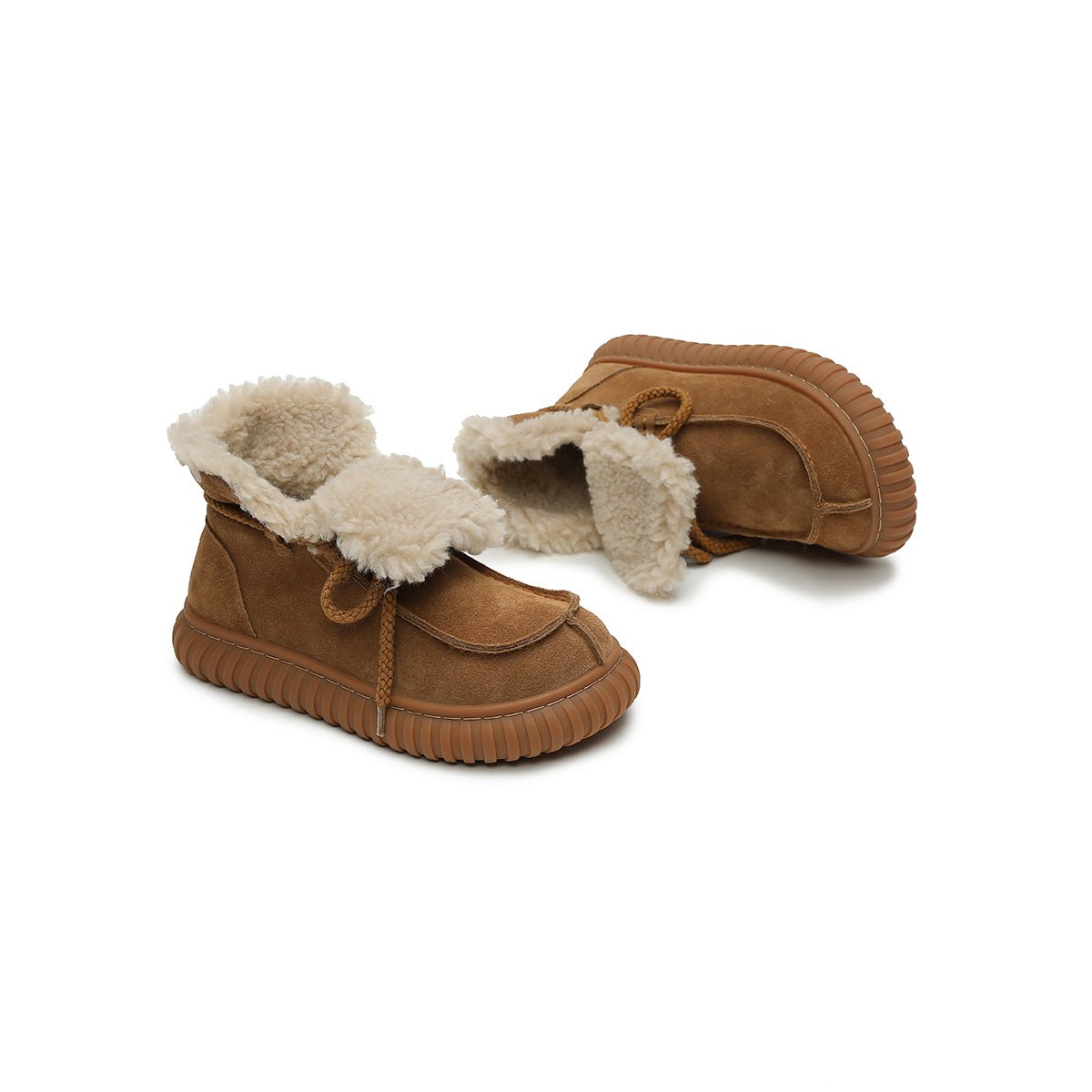 Women's Suede Shearling Winter Boots-4